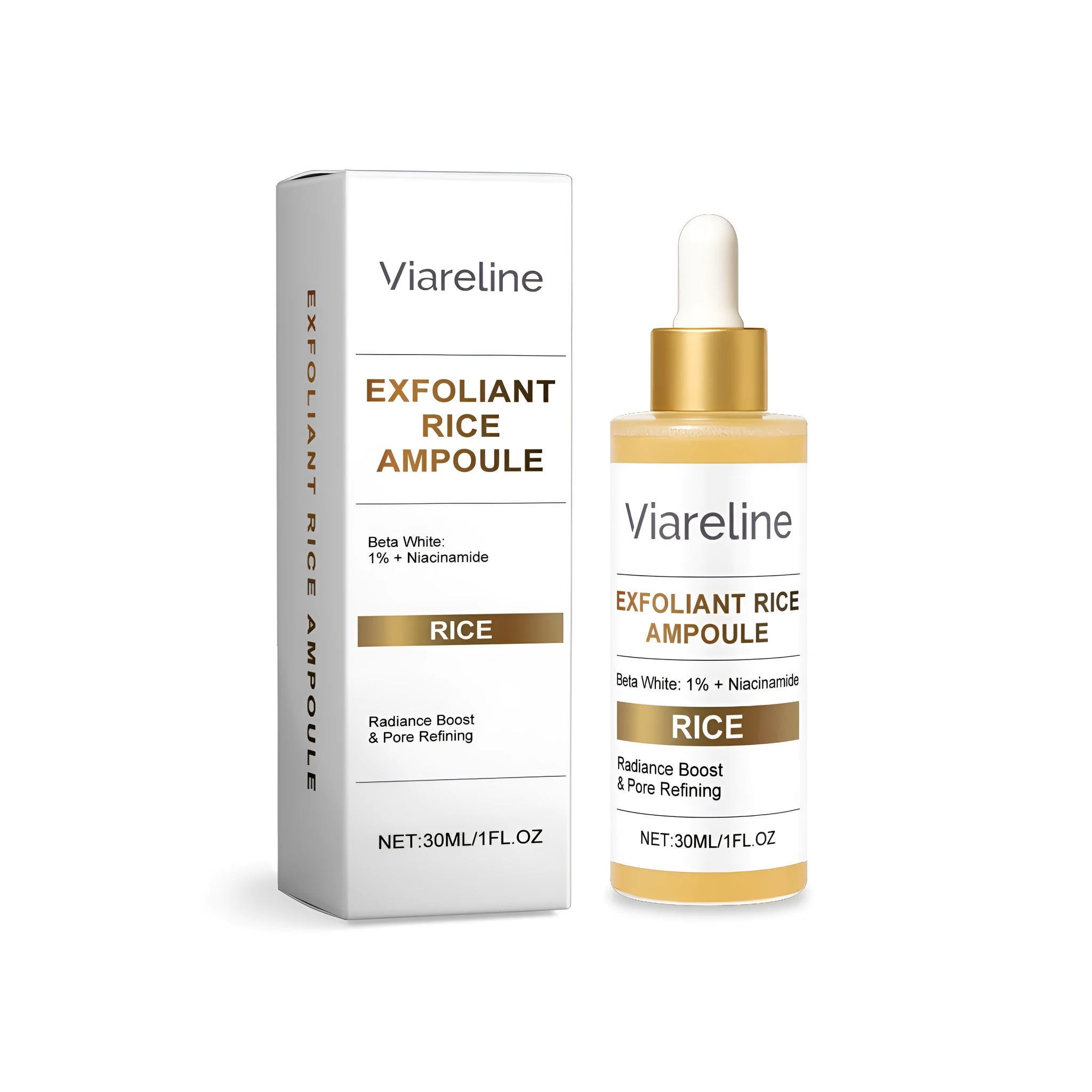 30ml bottle of rice exfoliating and moisturising facial liquid for wrinkle care.