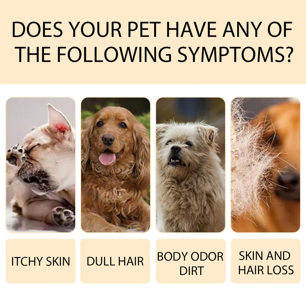 Mild and Clean pet shampoo bottle for dogs in 100ml and 300ml sizes
