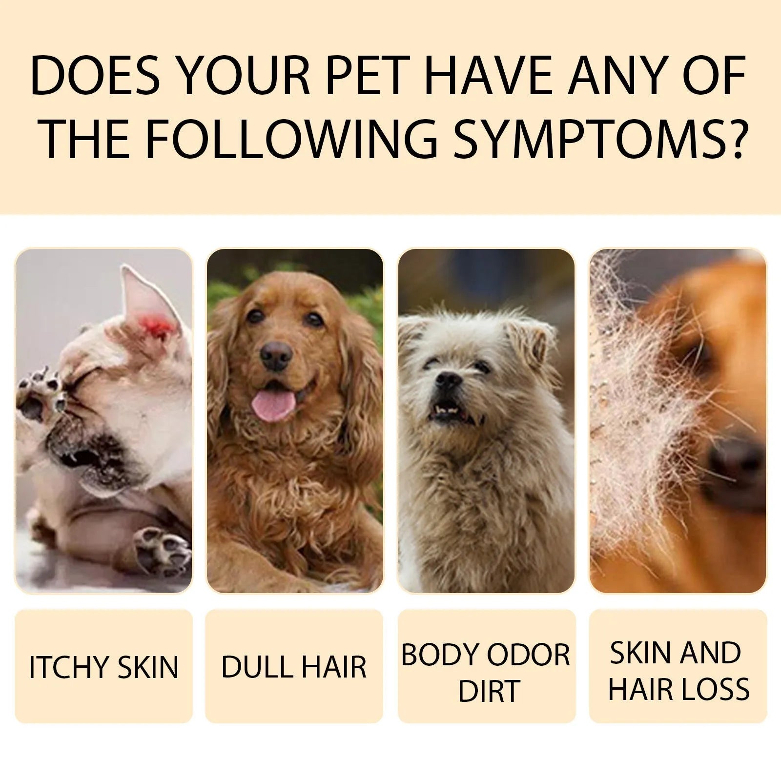 Mild and Clean pet shampoo bottle for dogs in 100ml and 300ml sizes