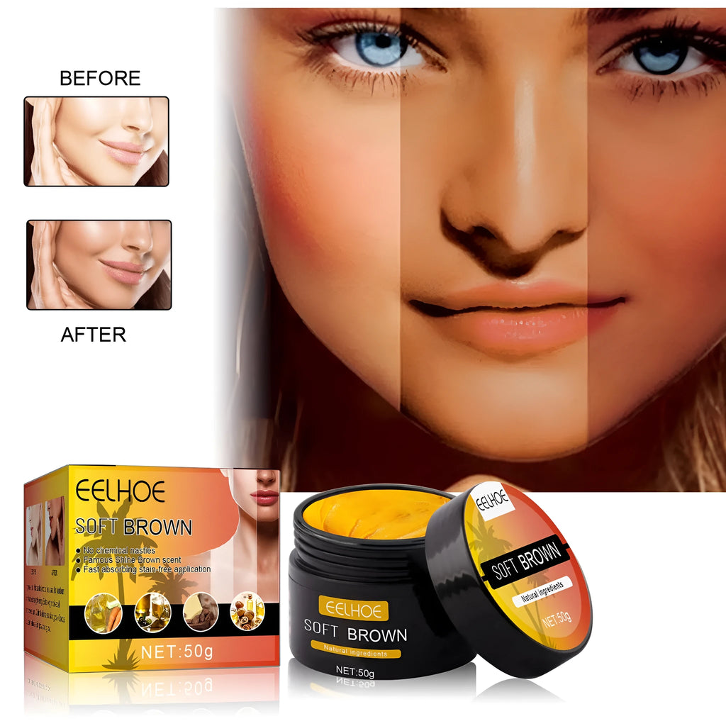 Wheat complexion body tanning cream in 50g pot with compact 5.3cm dimensions