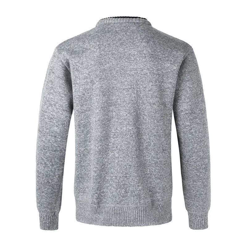 Fleece-lined V-neck cardigan in beige, loose fit for large men, European sizes S-2XL