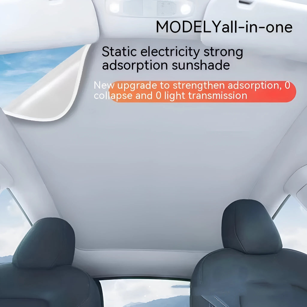 Silicone car sunshade with electrostatic adsorption system in plaid pattern
