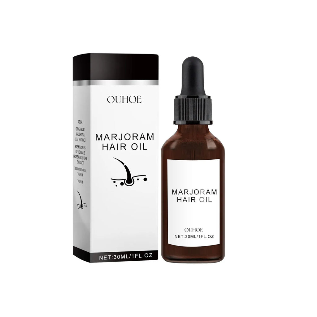Marjoran Mi Hair Oil 30ml bottle with marjoram and rosemary extract formula for dry hair