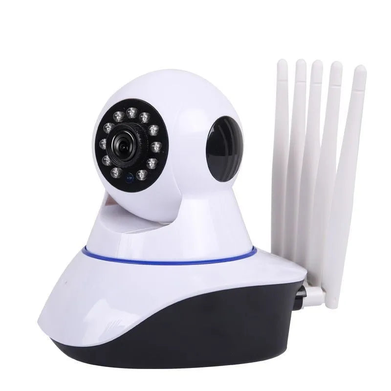 White wireless dome security camera with 2MP sensor on a flat surface.