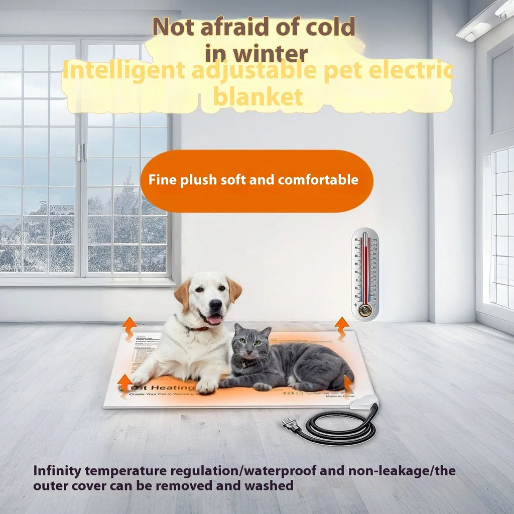 Grey 30 x 40cm cloth pet electric blanket for cats and small dogs with US plug