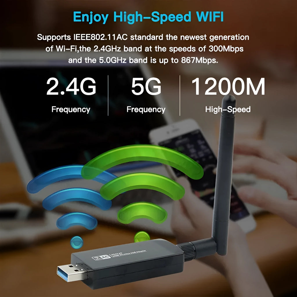 W97L USB 3.0 dual band wireless Bluetooth network card for Windows, Linux and Android