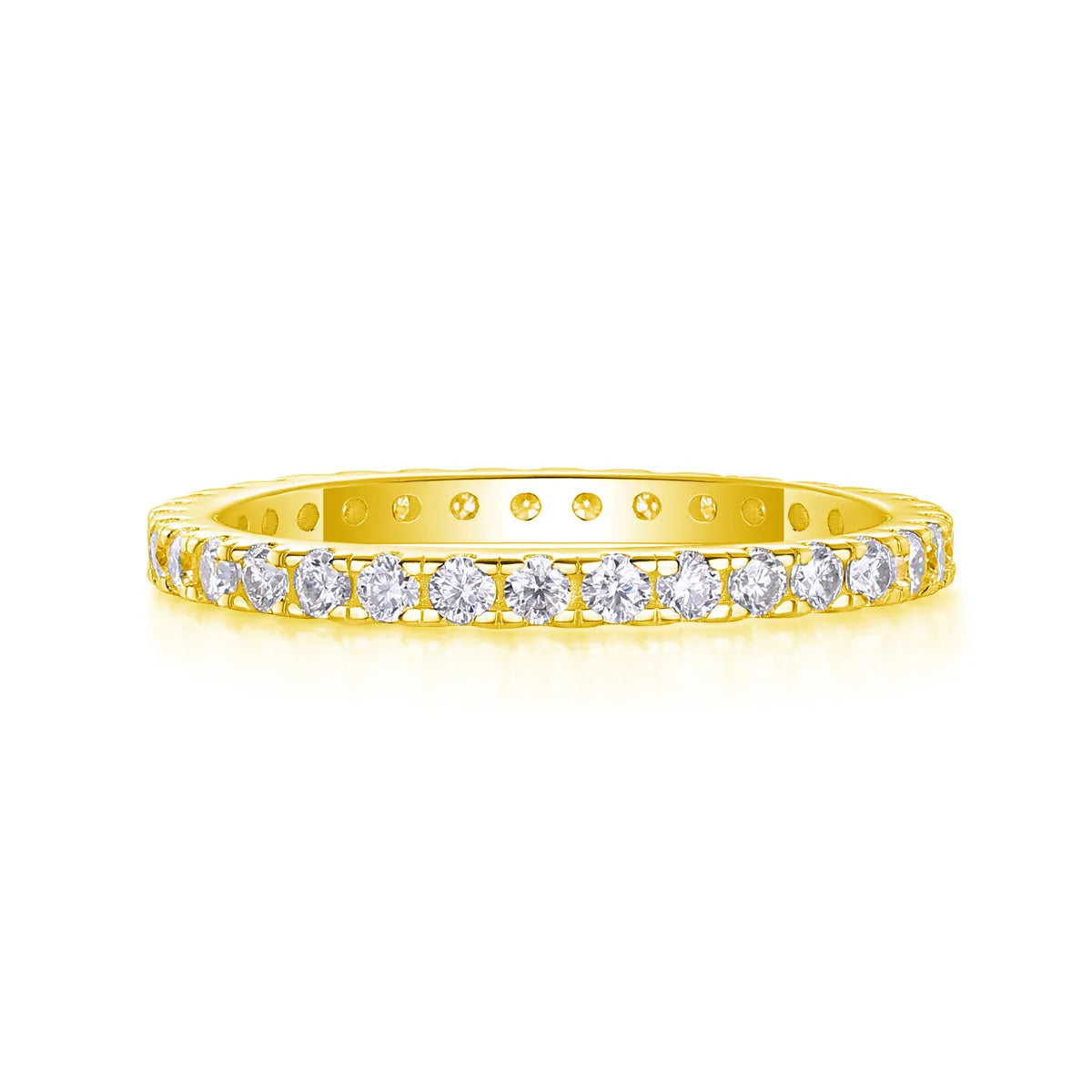 Daytime moissanite wedding ring set in gold and rose gold, S925 silver with platinum plating, sizes 5-9, gift box included
