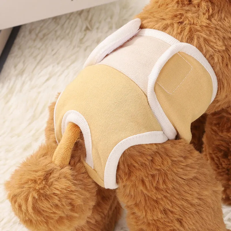 Light green dog physical safety pants in pure cotton with adjustable waistband