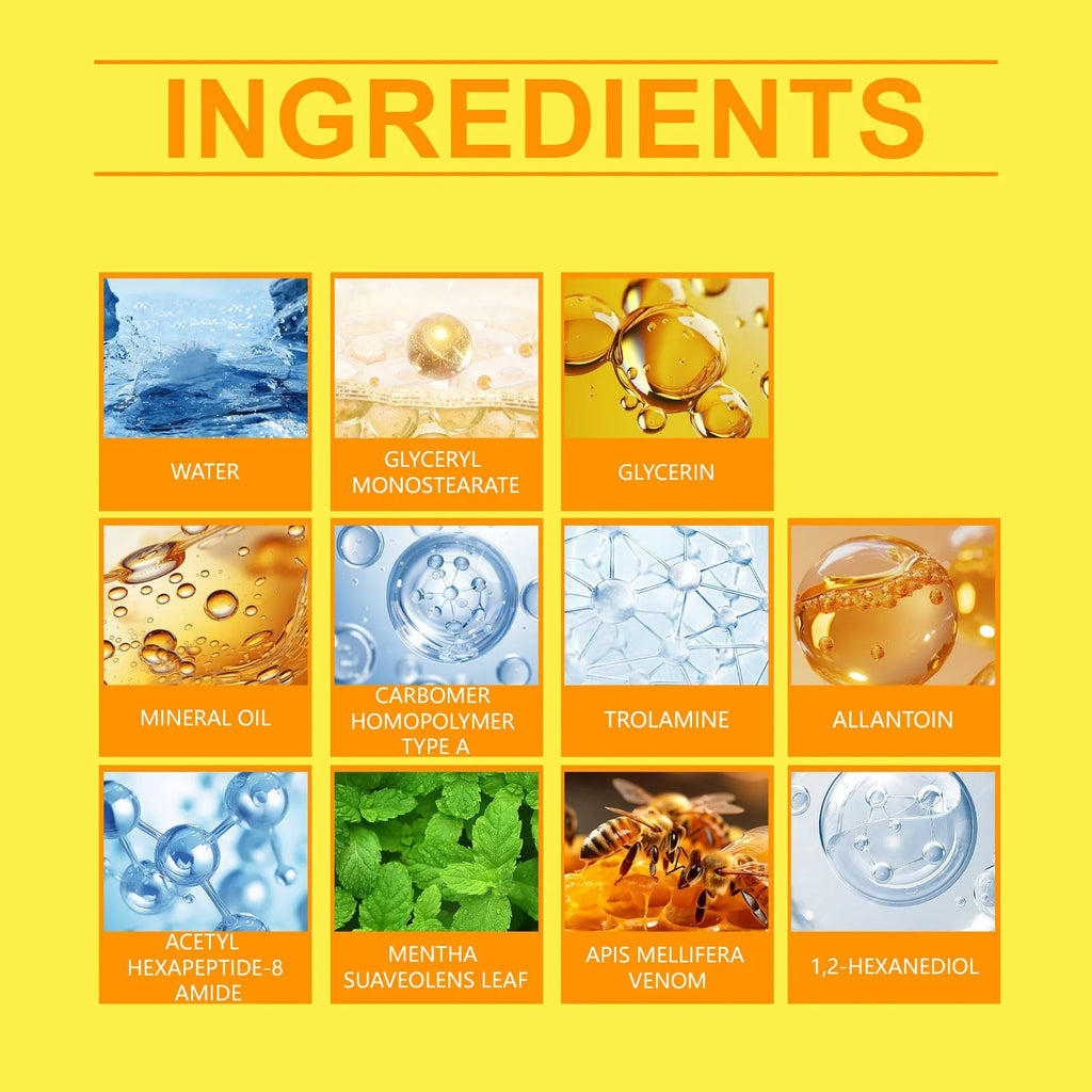 Joint Relief Restore Cream 60g jar with mint leaves, bee venom, and acetyl hexapeptide-8 ingredients