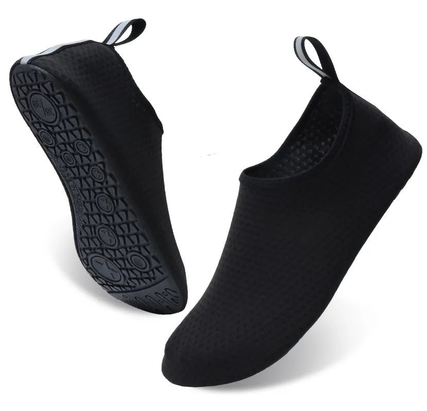 Non-slip beach shoes with mesh upper and TPR sole in multiple colour options