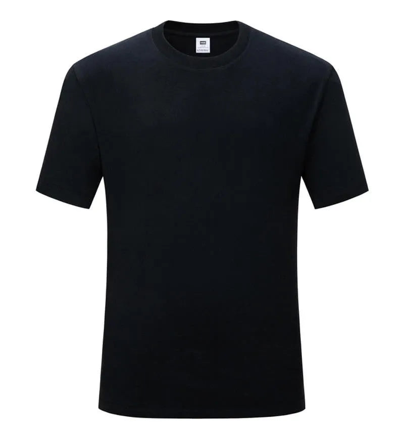 Men's cotton blank t-shirt in slim fit with short sleeves, solid black or white colour options