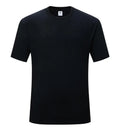 Men's cotton blank t-shirt in slim fit with short sleeves, solid black or white colour options