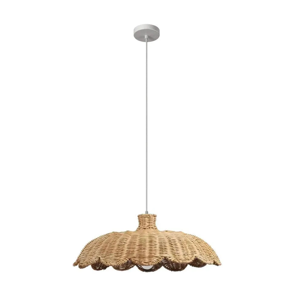 Nordic style rattan lampshade 65x25CM bamboo woven acrylic pendant light for hotel restaurant