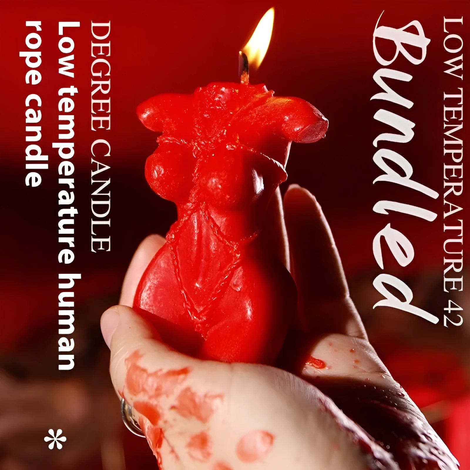 A low-temperature soy wax massage candle in a choice of Lilac Purple, Rose Red, or Spring Pink colour.
