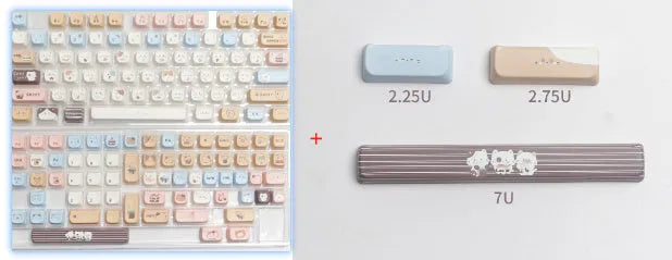 High Sea Salt Cat themed PBT keycap set for mechanical keyboards on a grey background.