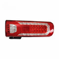 Mercedes-Benz heavy truck LED rear lamp assembly with running water light effect, 380mm by 128mm.