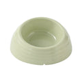 Stainless steel cat bowl with plastic base in beige, brown, or light green colour options