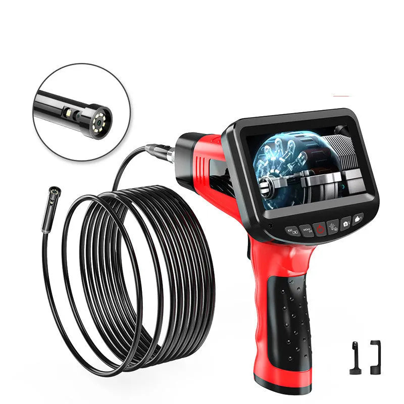 8.5mm dual-lens endoscope inspection camera with cable and memory card.