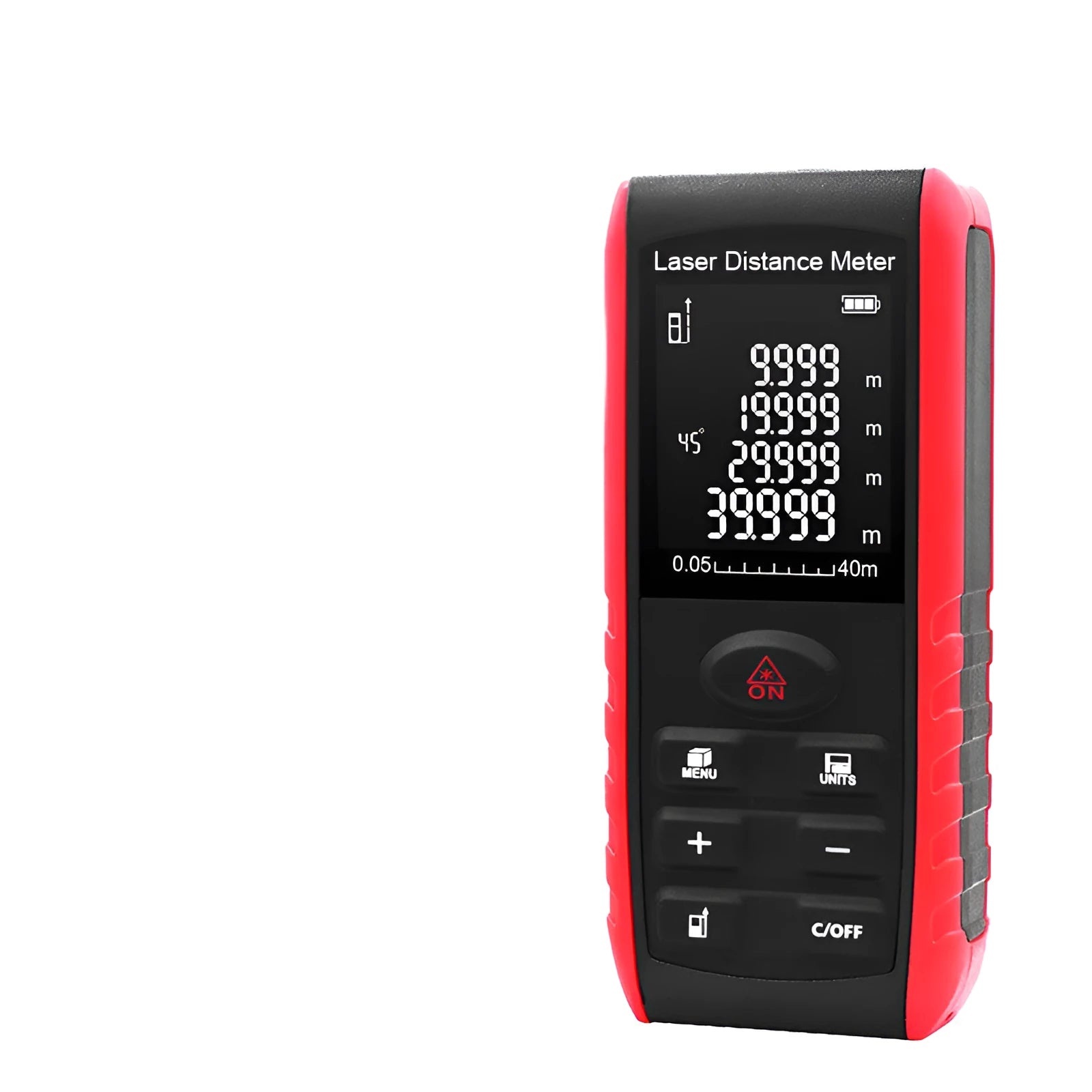 Hand-held laser range finder measuring instrument with compact ABS housing for decoration projects