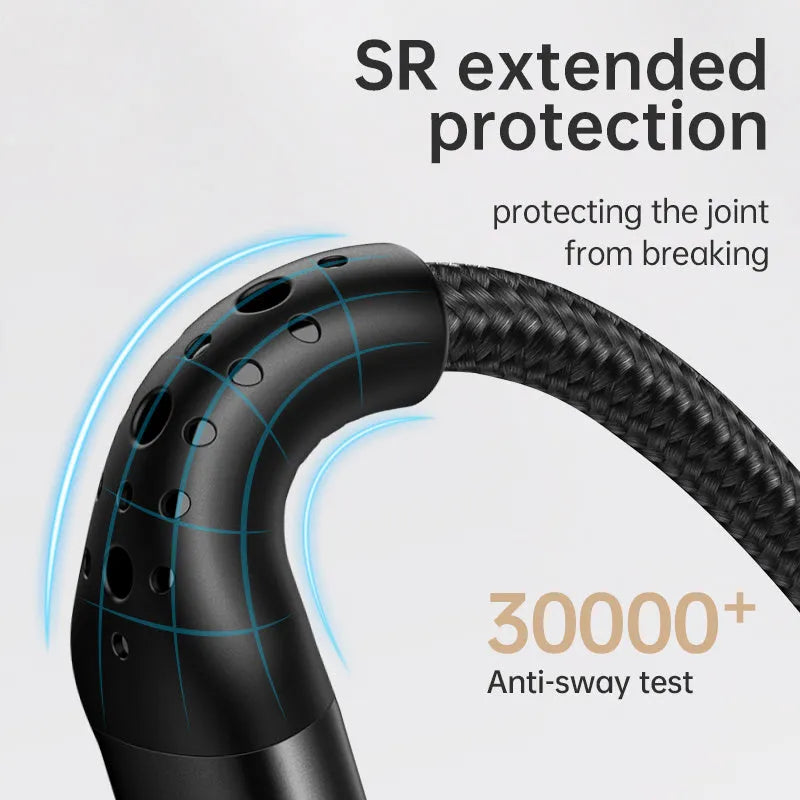 Black intelligent power-off USB data cable for Apple devices with 1.2m length and standard USB-A connector