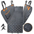 Orange pet car seat mat with pocket, 137x147cm, water and dirt resistant anti-bite cloth cover for dogs