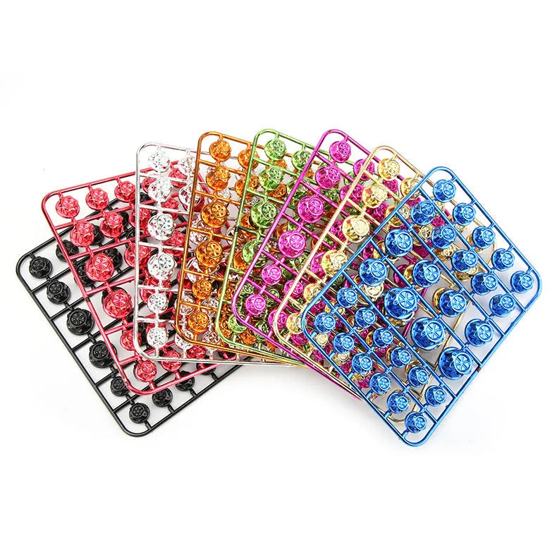 Set of 30 coloured ABS plastic screw caps for motorcycle engine bay customisation