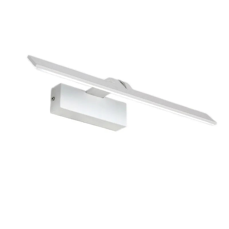 White 520mm long LED bathroom light bar mounted above a mirror, showing even illumination.