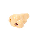Flesh colour plastic big nostril manual pencil sharpener with geometric shape.