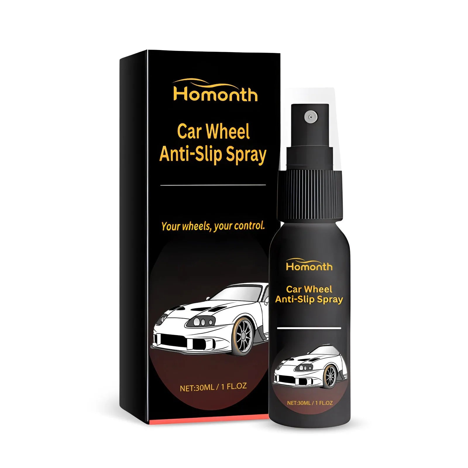 30ml decontamination care repair wheel anti-skid cleaner in clear bottle with cap, white label