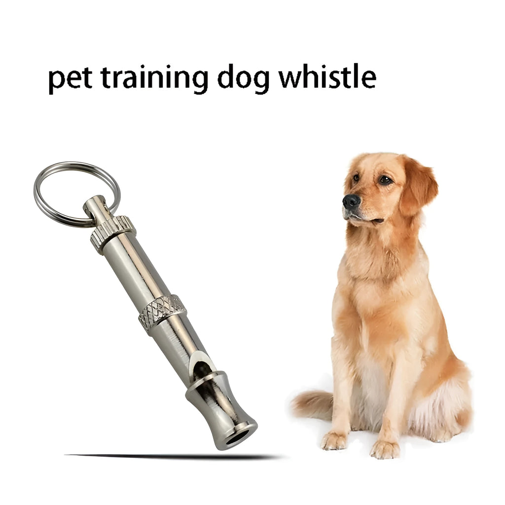 Metallic adjustable ultrasonic dog whistle with brass electroplated nickel construction