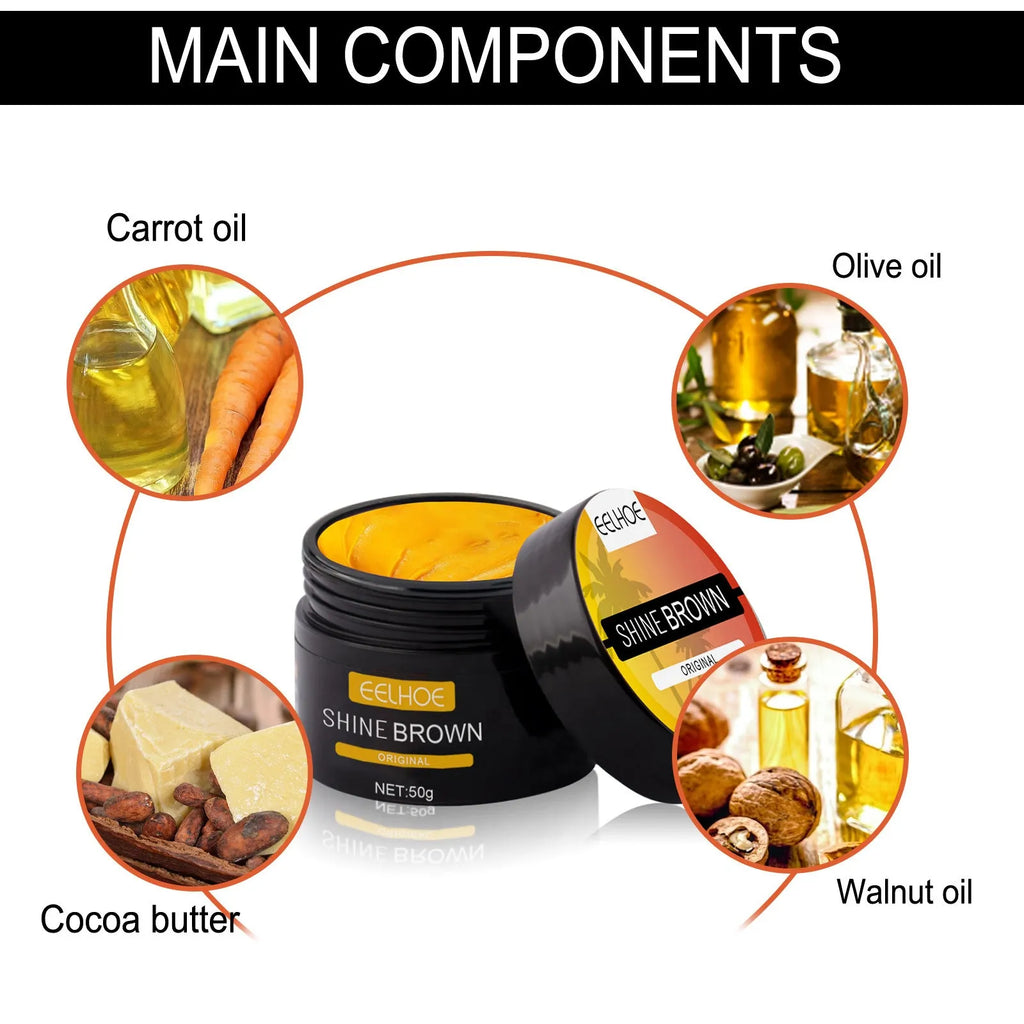 Wheat complexion body tanning cream in 50g pot with compact 5.3cm dimensions