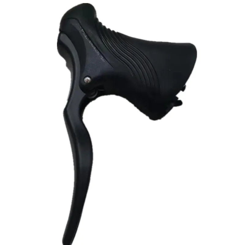 A pair of black aluminium alloy road bicycle brake handles for 22.2mm and 23.8mm handlebars.