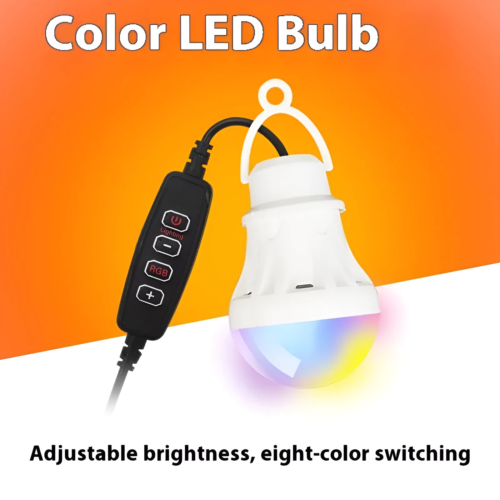 USB RGB magic colour bulb with 2.4 metre wire control for flexible decorative lighting