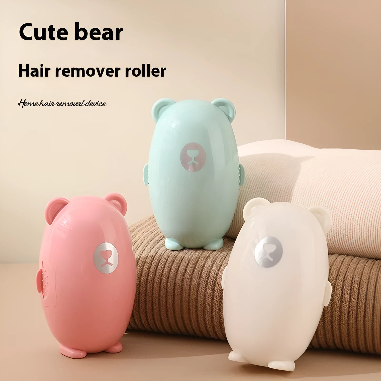 Washable reusable lint roller in white, pink, or green for removing lint from clothes and furniture.
