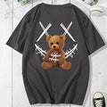 Fashion 3D short sleeved T shirt with cartoon print in polyester fibre, size S to 6XL, five colours