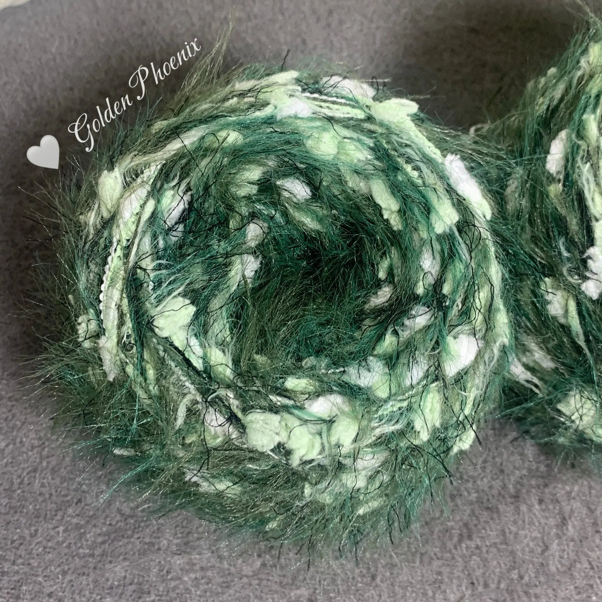 Hand-woven soft polyester braiding thread yarn in green shade with 6mm crochet effect texture