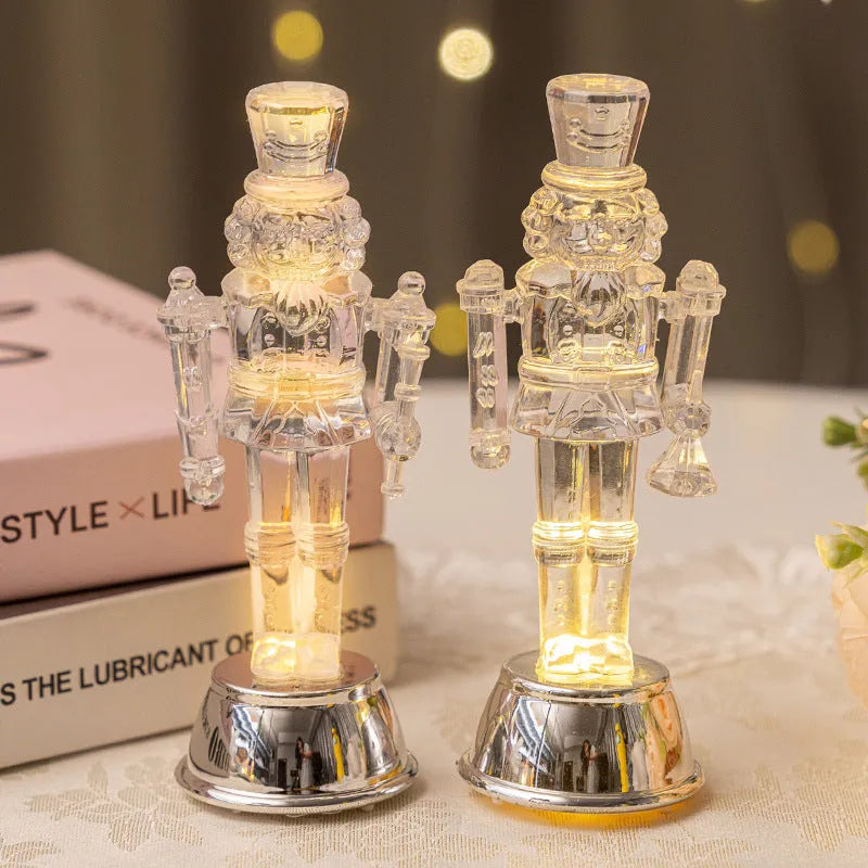 Transparent plastic walnut soldier nutcracker Christmas decoration in traditional design