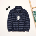 Men's lightweight down jacket in nylon with white duck down, plus size M-4XL, solid colours