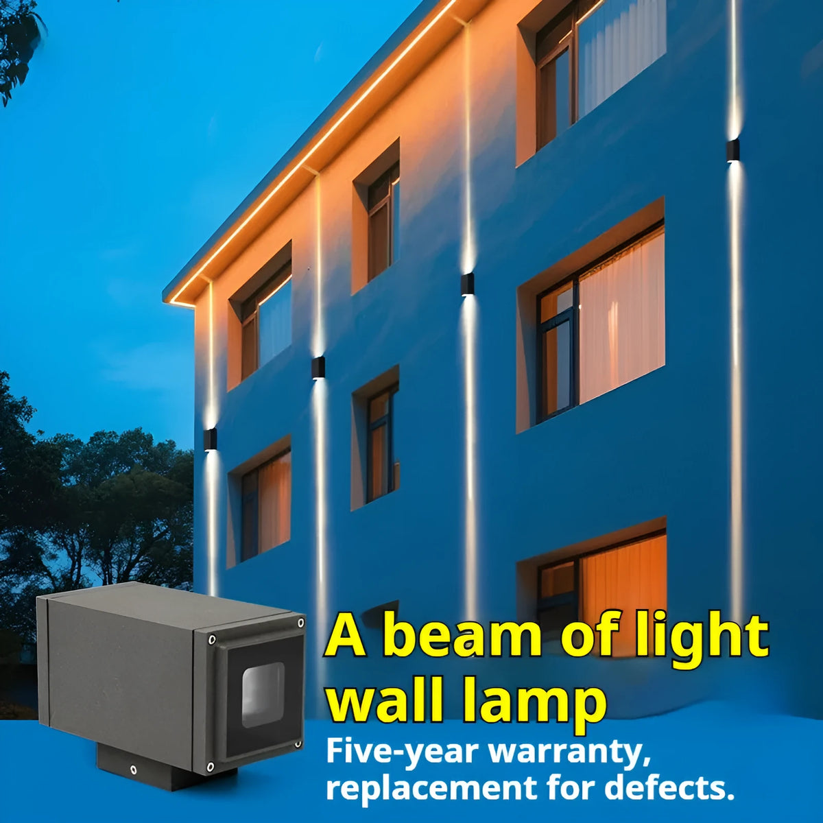 Outdoor wall lamp double head IP65 waterproof aluminium alloy facade lighting with warm 3000K colour