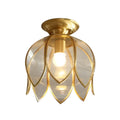 Copper and glass ceiling lamp for aisle, corridor and hallway lighting, Z style, 15cm wide, 23cm high, 100V-240V