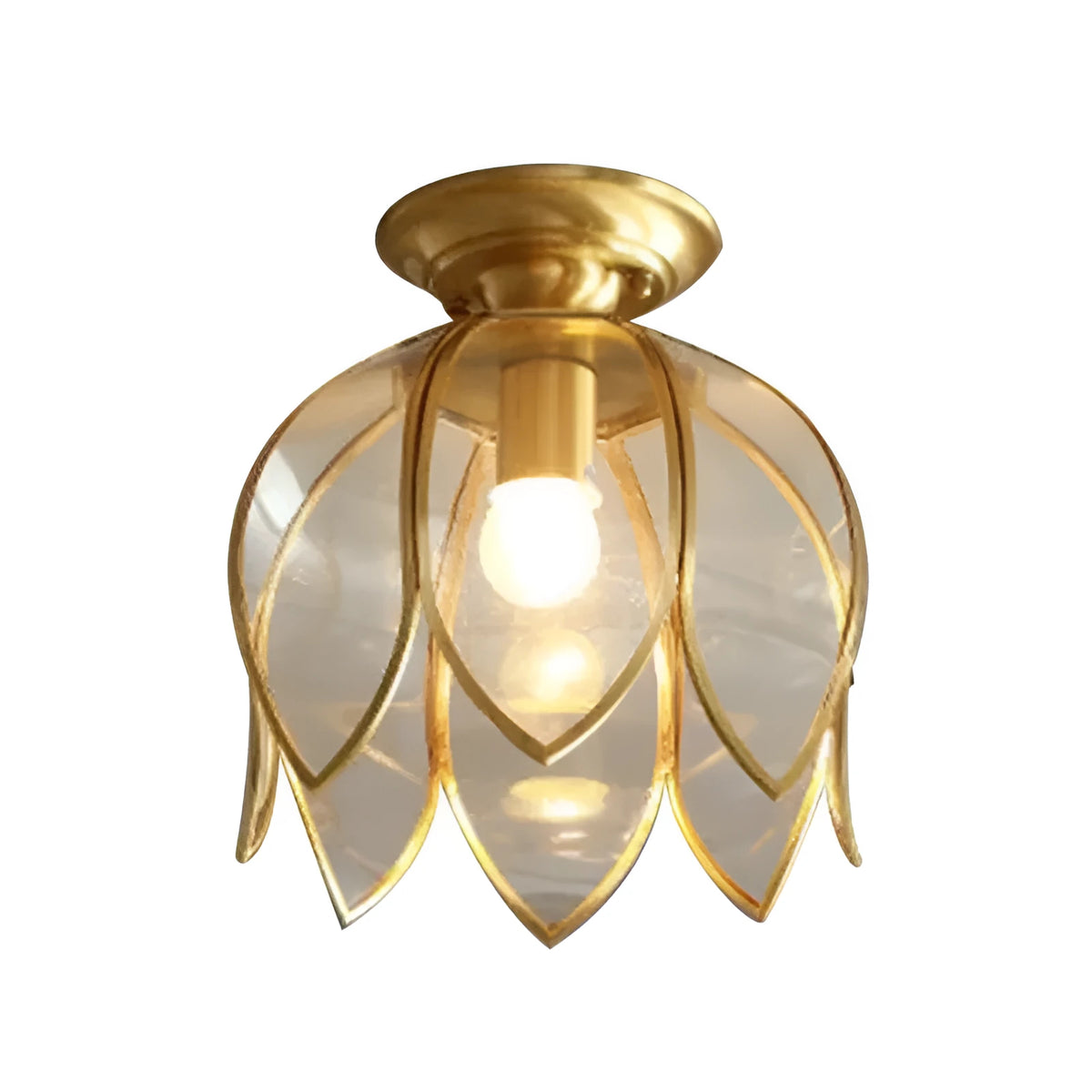 Copper and glass ceiling lamp for aisle, corridor and hallway lighting, Z style, 15cm wide, 23cm high, 100V-240V