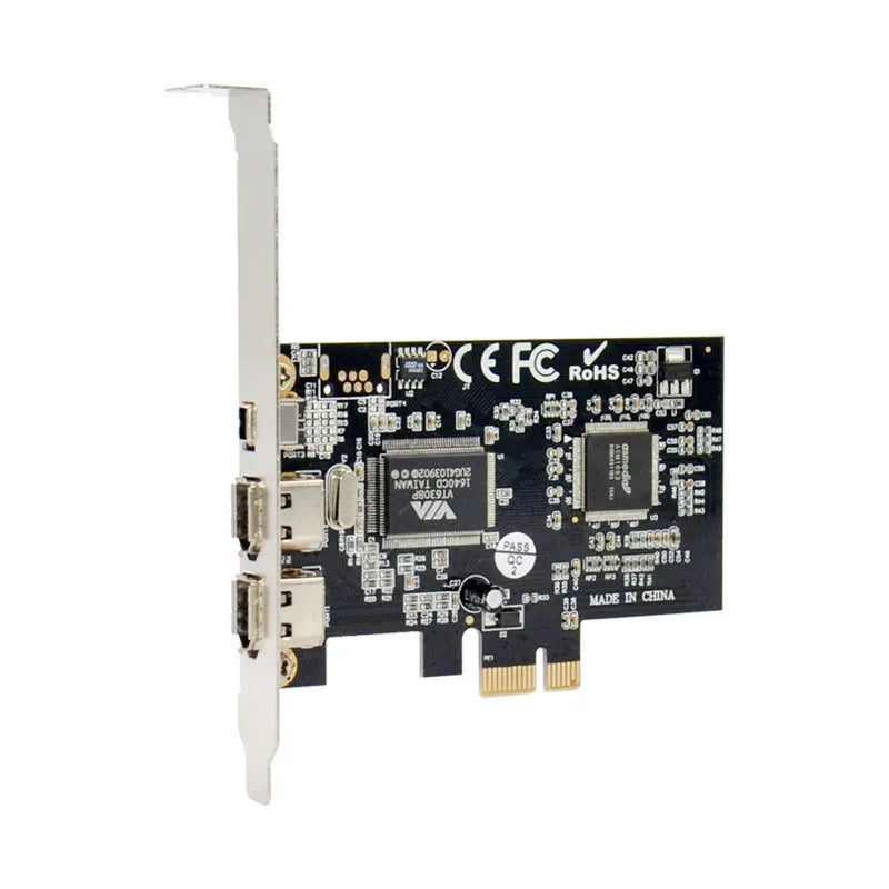 SUNWEIT ST21 PCIe x1 FireWire 1394A controller card with two ports and VT6308P chip