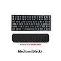 Cowhide keyboard wrist rest support in black, with high-rebound design and USB Type-C data line, waterproof and non-slip surface