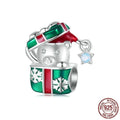 Little Bear Christmas gift box containing a single 925 silver bead with dripping oil finish in BSC940 colour, 14mm size