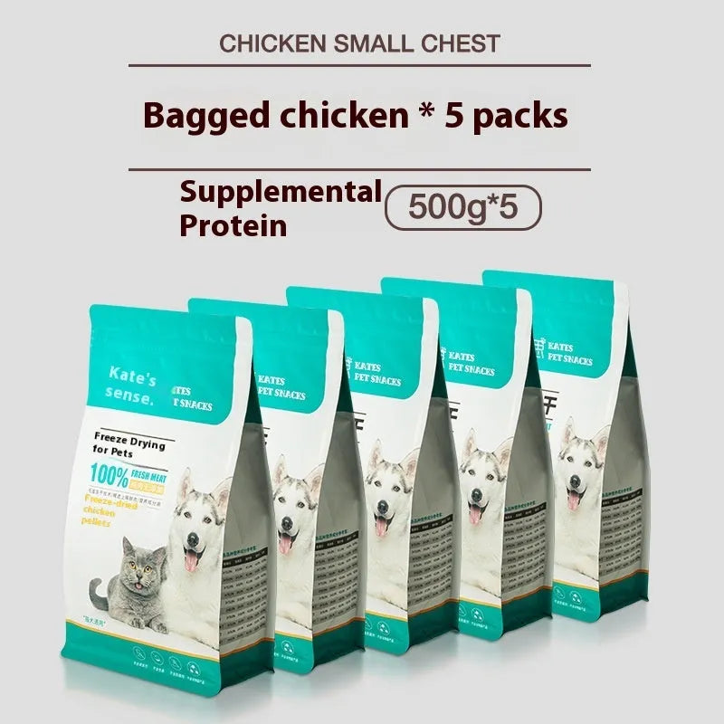 500g chicken freeze-dried cat snacks in bag or can packaging without grain content