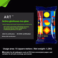 Three rolls of formaldehyde-free glutinous rice wallpaper glue on a clean surface.