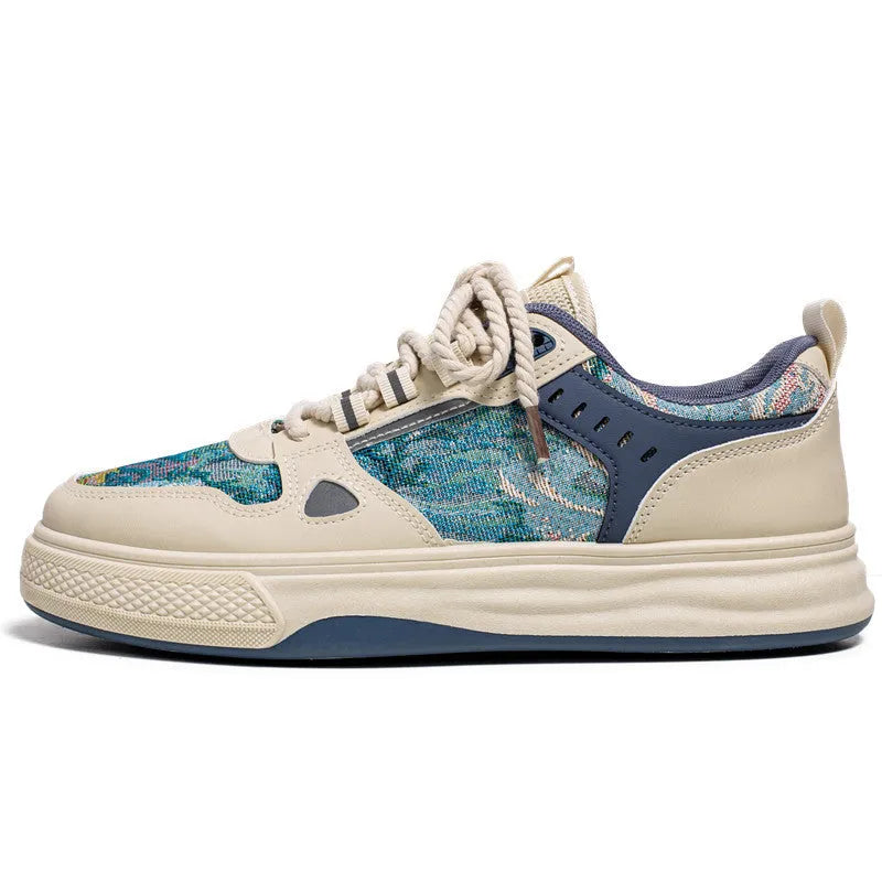 Men's casual canvas sneaker in Milan green with flat heel and round toe on a white background.