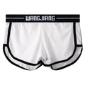 Men's solid colour Ice Silk nylon boxer shorts with a loose fit on a white background