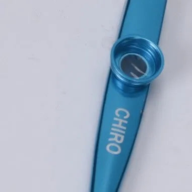 Metal kazoo for beginners with colour option Holy Silver finish on white background