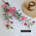 Single camellia simulation silk flower in autumn white for Chinese retro home decoration